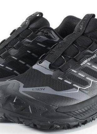 Тактические кроссовки трекинговые для военные с автошнуровкой predator, black/grey