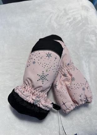 Дитачі гірськолижні рукавиці суцільні спортивні winter sport pink