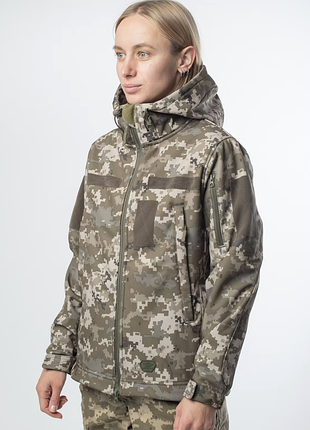 Тактична куртка жіноча військова жіноча soft shell military піксель зсу