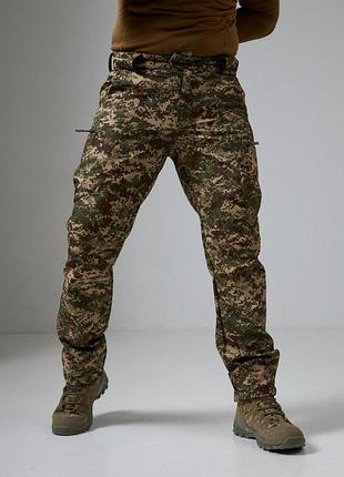 Тактические брюки мужские военные осень/зима soft shell military хищник
