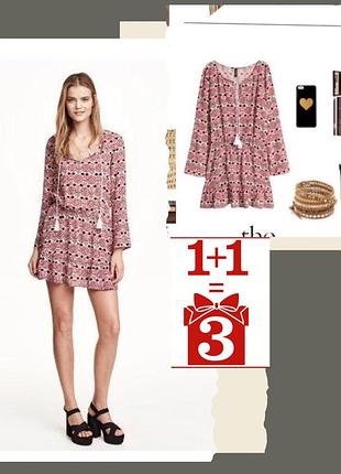 1+1=3 стильне плаття h&m divided платье принт бохо coachella сарафан туніка