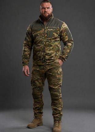 Тактическая кофта мужская флисовая для военных мультикам с накладками military, батальная