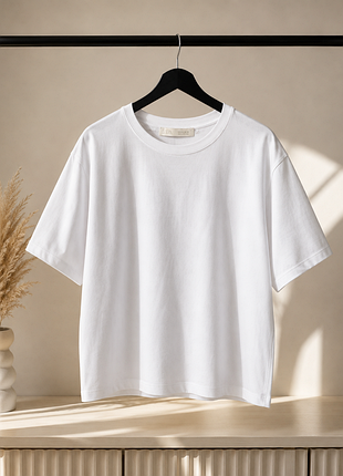 Базова біла футболка zara oversize р. s-m