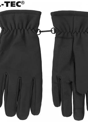 Тактичні рукавиці чоловічі військові зимові mil-tec softshell thinsulate black