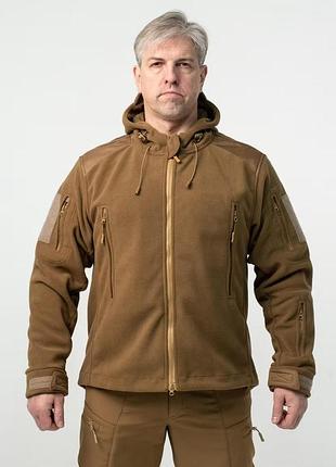 Тактическая куртка мужская флисовая военная shark skin gen i military coyote (койот)