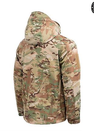 Тактична куртка чоловіча для військових m-tac soft shell з підстібкою мультикам