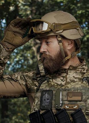 Тактичні рукавиці для військових демісезонні mechanix m-pact coyote