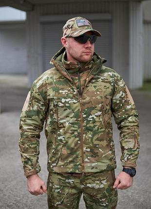 Тактична куртка чоловіча для військових soft shell esdi tactical, multicam (мультикам)