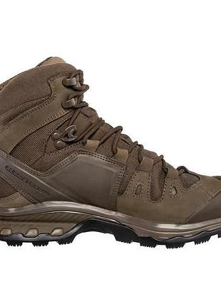 Тактичні черевики чоловічі для військових salomon quest 4d mid forces 2 en - earth brown (без gore-tex)
