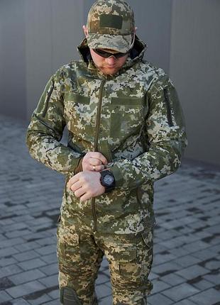 Тактична куртка чоловіча військова куртка-дощовик піксель зсу 48
