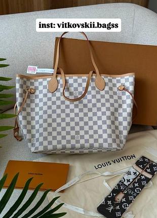 Сумка neverfull mm damier azur rose beige🤍