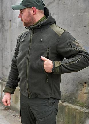 Тактическая куртка мужская флисовая военная shark skin gen i military olive (масло)