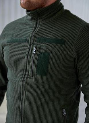 Тактическая флисовая кофта вафелька military olive(олива) l