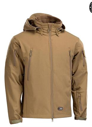 Тактична куртка чоловіча для військових m-tac soft shell з підстібкою coyote