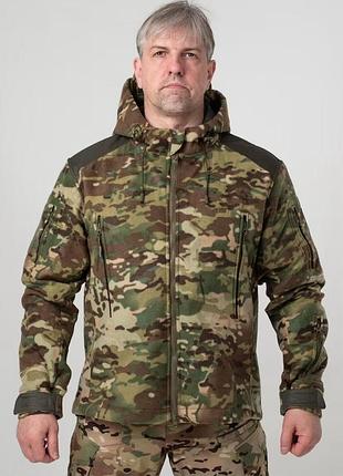 Тактическая куртка мужская флисовая военная shark skin gen i military multicam (мультикам)