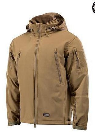 Тактична куртка чоловіча для військових m-tac soft shell з підстібкою coyote