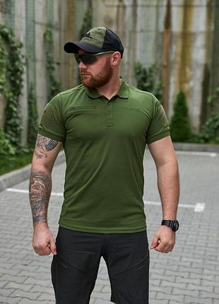 Тактична футболка чоловіча для військових поло frontier milvus khaki