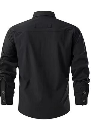 Тактическая летняя мужская боевая повседневная рубашка outdoor lite, black (черный) l