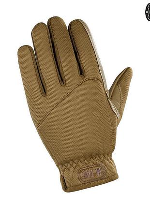 Тактические перчатки для военных демисезонные мтак m-tac scout tactical mk.2 кожаные coyote xl