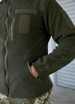 Тактическая кофта мужская военная флисовая polartec military olive, масло l
