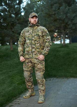 Тактична куртка чоловіча для військових soft shell y-tactical мультикам