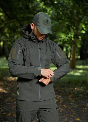 Тактична куртка чоловіча для військових soft shell хакі military