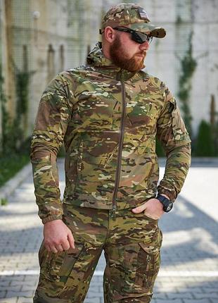 Тактична куртка чоловіча для військових нейлонова ksmilitary - multicam