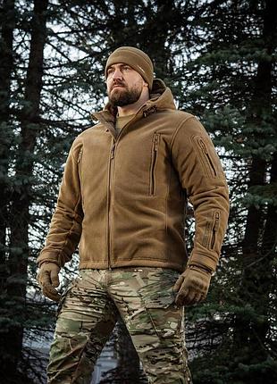 Тактическая куртка мужская для военных m-tac флисовая windblock division gen.ii coyote brown