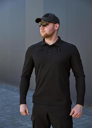 Тактична футболка чоловіча для військових поло довгий рукав coolpas поліція
