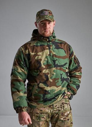Тактическая куртка мужская для военных mil-tec winter combat anorak - woodland британка