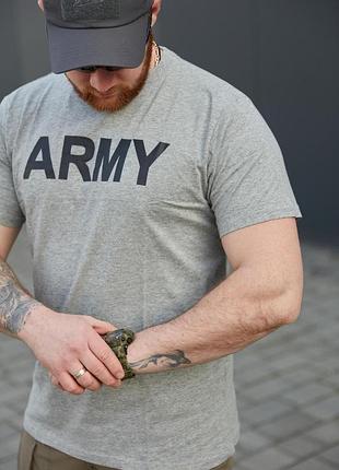 Тактическая футболка мужская повседневная боевая t-shirt sturm mil-tec army - grey "army" (серый) 3xl