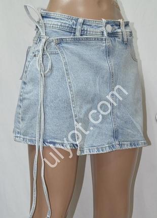 Юбка шорти m’sara розмір м колір грязно блакитний 70 coton,29rayon,1 elastin