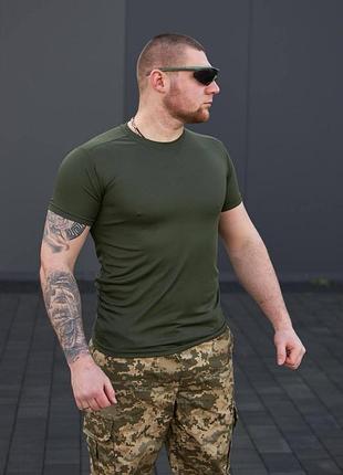 Тактична футболка чоловіча для військових літня потовідвідна coolmax military. олива