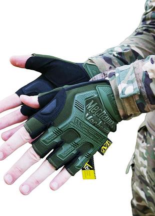 Тактичні рукавиці безпалі для військових якісні олива mechanix mxk-2