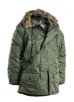Куртка парка аляска з хутром mil-tec n3b basic оливкова