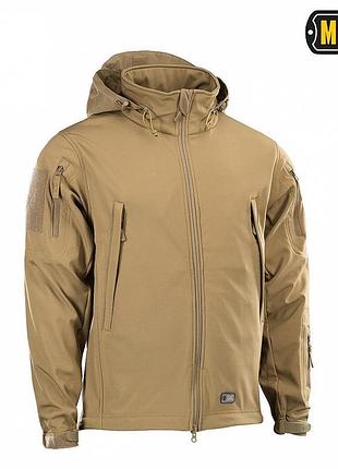 Тактична куртка зимова для військових m-tac soft shell tan (койот)