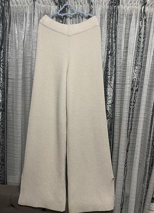 Брюки zara трикотажные кашемир  шерсть