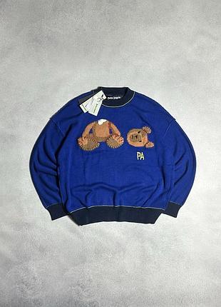 Светр palm angels pa bear sweater blue