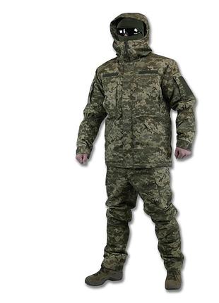 Тактичний костюм зимовий для військових теплий water repellent militex gen 6 піксель (бушлат+штани)