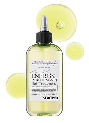 Корейська маска для волосся відновлююча mucent energy performance hair treatment лікує випадіння волосся