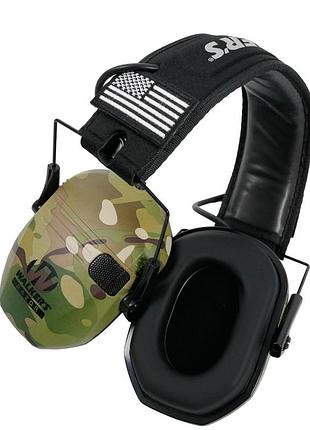 Тактические наушники активные для военных walker's razor slim multicam