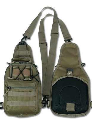 Тактическая сумка через плече для военних - койот з molle-системою