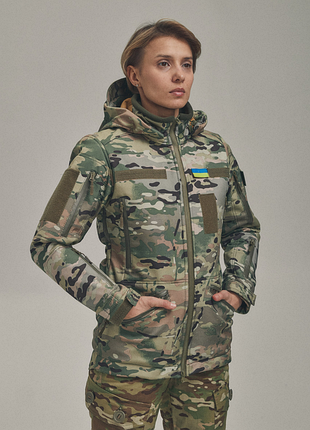 Тактическая куртка женская зимння для военных fs куртка-трансформер soft shell 2в1, мультикам