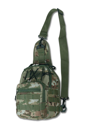 Тактическая сумка через плече для военних - мультикам з molle-системою