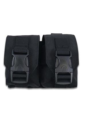 Тактический подсумок для военных под 2 гранаты kiborg gu double mag pouch (черный)