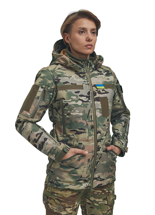 Тактическая куртка женская зимння для военных fs куртка-трансформер soft shell 2в1, мультикам