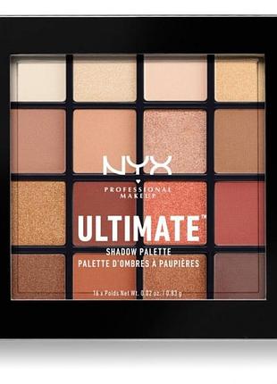 Оригінальна палетка тіней nyx ultimate warm neutrals usp03, 16 відтінків