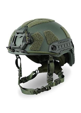 Тактичний шолом кевларовий балістичний fast gen iii kevlar olive з кріпленням nvg та рейками