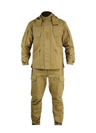 Тактический костюм полевой для военних fs stretch-ripstop (китель и брюки) для всу — койот
