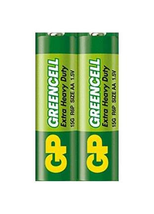 Батарейка сольова r6/aa greencell 1.5v 15g-s2 2шт (спайка) тм greencell
